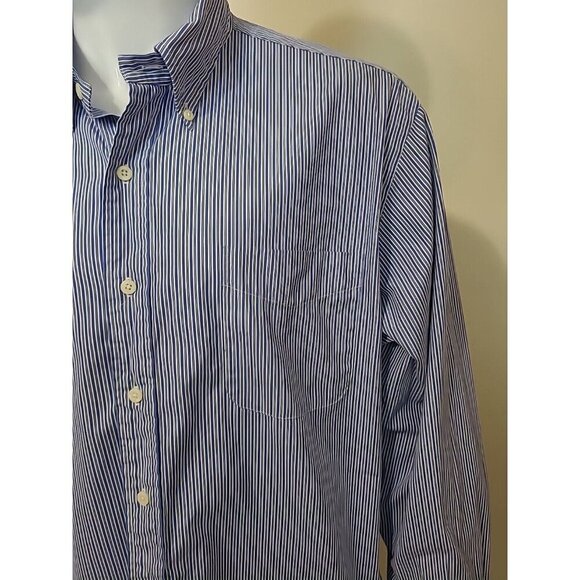American Living Button Up Shirt Mens 2XL XXL Blue White Striped Pocket - Picture 4 of 8